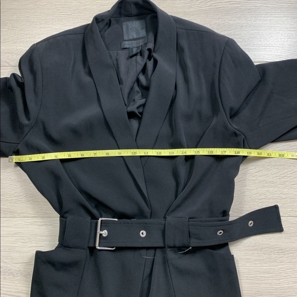 Maison Cinqcent 500 Black Belted Trench Coat Jacket Blazer - Picture 9 of 11